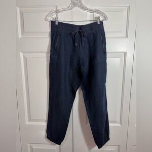Athleta Linen Navy Blue Joggers, size 10